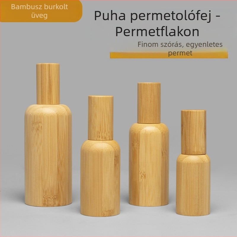 Permetező üveg bambusz fedővel — Nanzhu anyag, fúvó-formázott kivitel, fényes felület, testreszabható dizájn