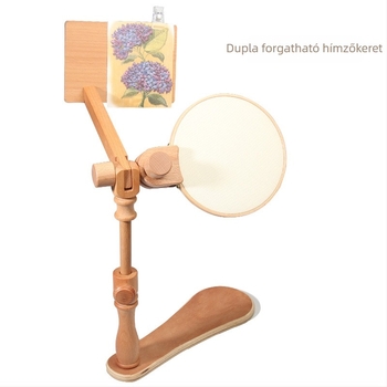 Állítható keresztszemes hímzőállvány – asztali/függőleges, forgó hímzőkeret, fa/bambusz, egyszerű modern stílus