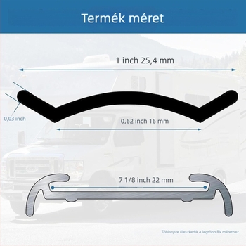 RV sarok díszítő profil PVC tömítőszalaggal és alumíniumötvözet profil átmeneti sáv – hangszigetelő tömítés, 10-0116