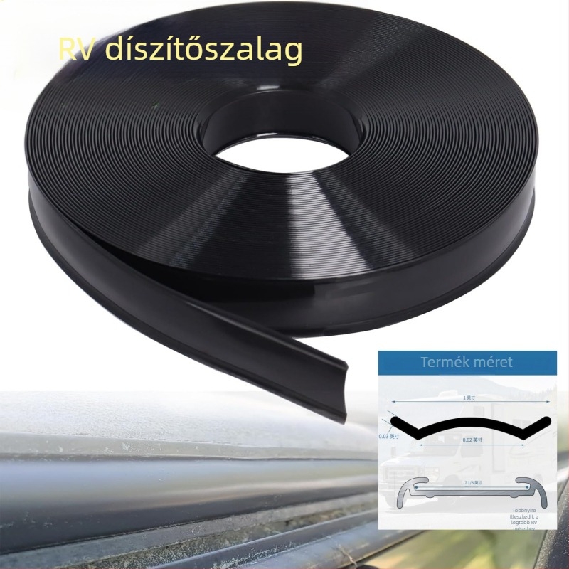 RV sarok díszítő profil PVC tömítőszalaggal és alumíniumötvözet profil átmeneti sáv – hangszigetelő tömítés, 10-0116