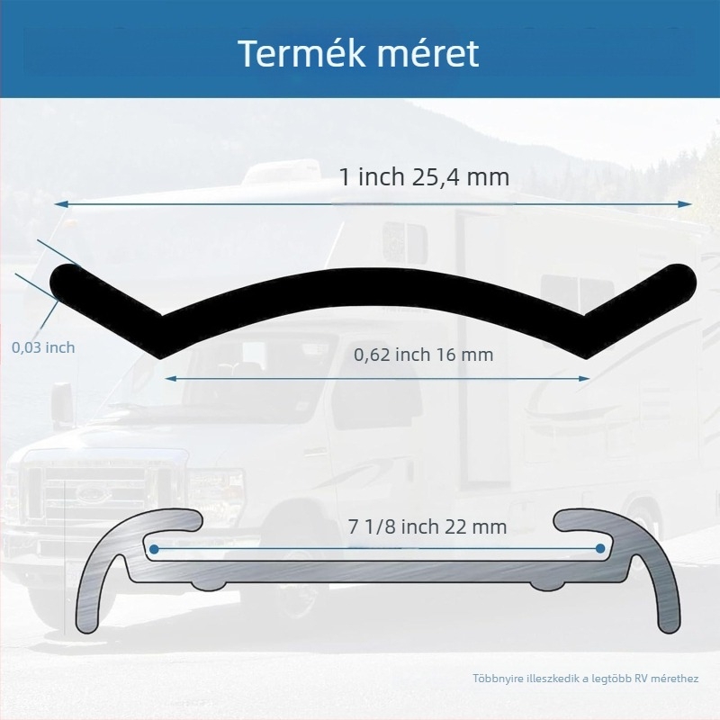 RV sarok díszítő profil PVC tömítőszalaggal és alumíniumötvözet profil átmeneti sáv – hangszigetelő tömítés, 10-0116