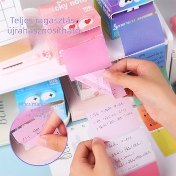 Öntapadós jegyzetek, átlátszó anyagból, újra pozícionálható, 105 lap