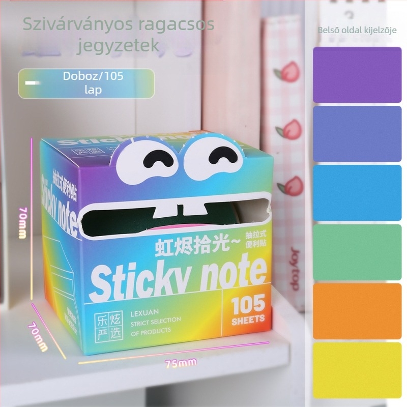 Öntapadós jegyzetek, átlátszó anyagból, újra pozícionálható, 105 lap