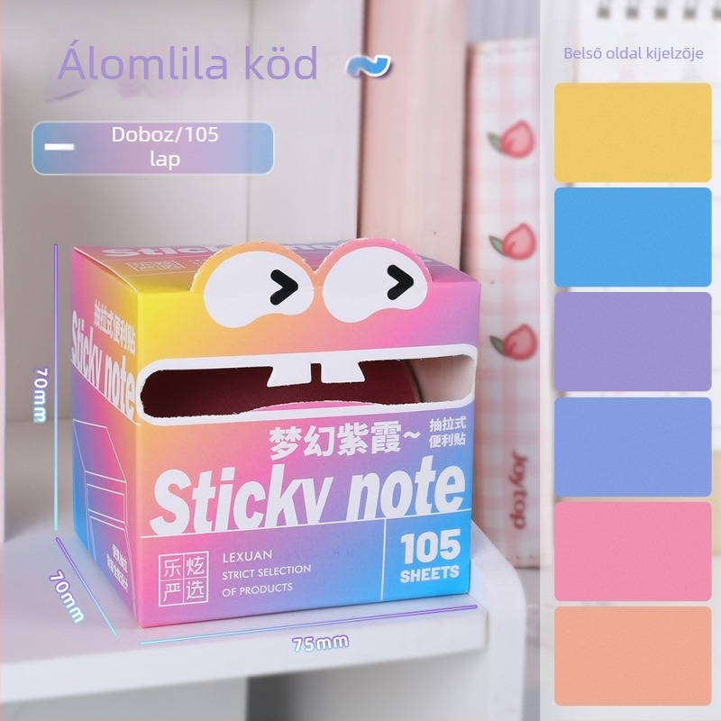 Öntapadós jegyzetek, átlátszó anyagból, újra pozícionálható, 105 lap