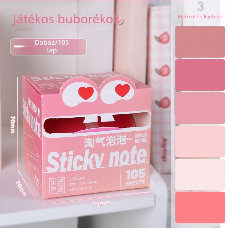 Öntapadós jegyzetek, átlátszó anyagból, újra pozícionálható, 105 lap