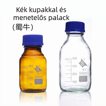 Shuniu reagáló üveg csavaros nyakkal, boroszilikát üveg, csavaros kupakkal