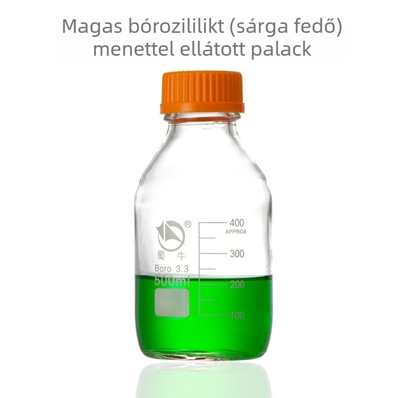 Shuniu reagáló üveg csavaros nyakkal, boroszilikát üveg, csavaros kupakkal