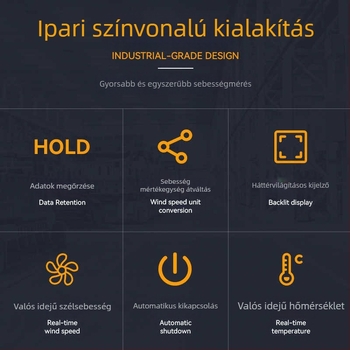 Digitális hordozható mini szélsebességmérő impelleres levegőmennyiség-mérő, modell ST9606