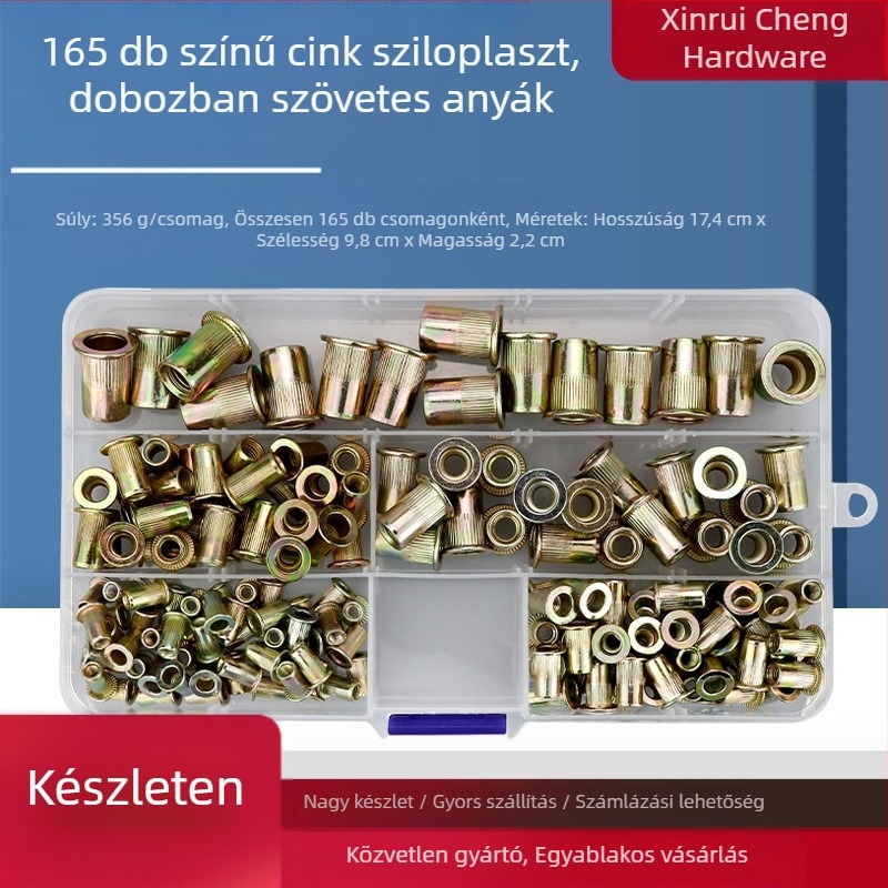 Rivet Nut Készlet, Knurlált, Dobozos, Cink-Galvánizált, GB6170-86 — Xin Ruicheng