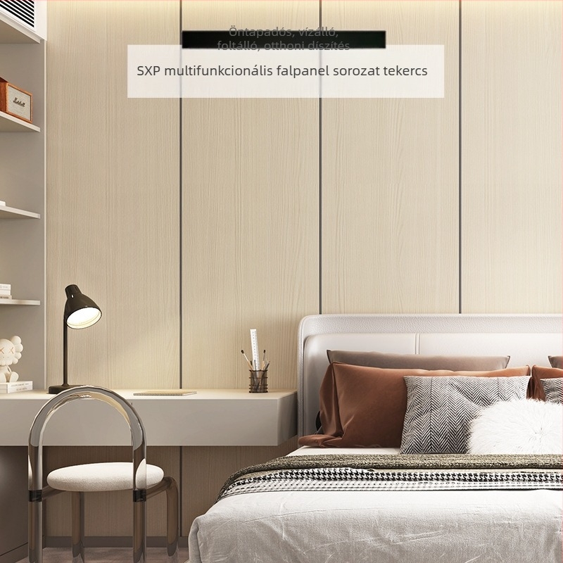 SXP fali matrica — fa mintázat, öntapadó, vízálló, szennyeződés- és olajálló, penészmentes, egyszínű, 1 fólia, modern minimál stílus