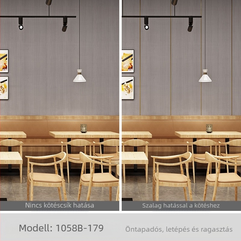 SXP fali matrica — fa mintázat, öntapadó, vízálló, szennyeződés- és olajálló, penészmentes, egyszínű, 1 fólia, modern minimál stílus