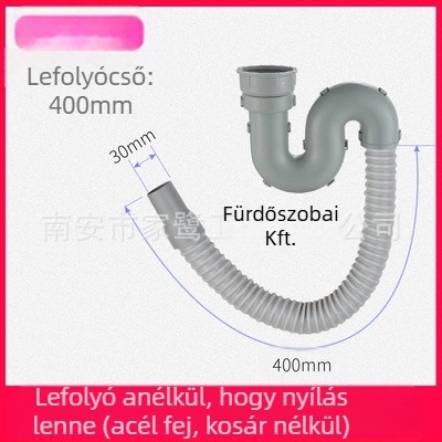 Konyhai mosogató lefolyócső készlet – kettős fejű kialakítás, modell JL0098, húzó típus, modern minimális stílus