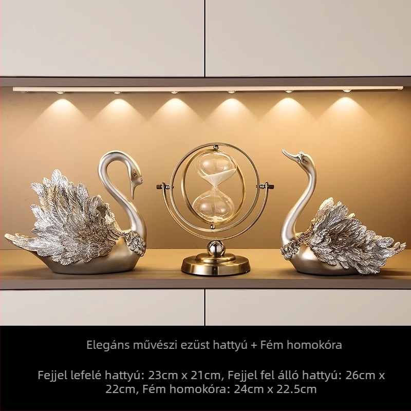 Hattyú alakú bor tároló dísz — gyanta, fényűző stílus