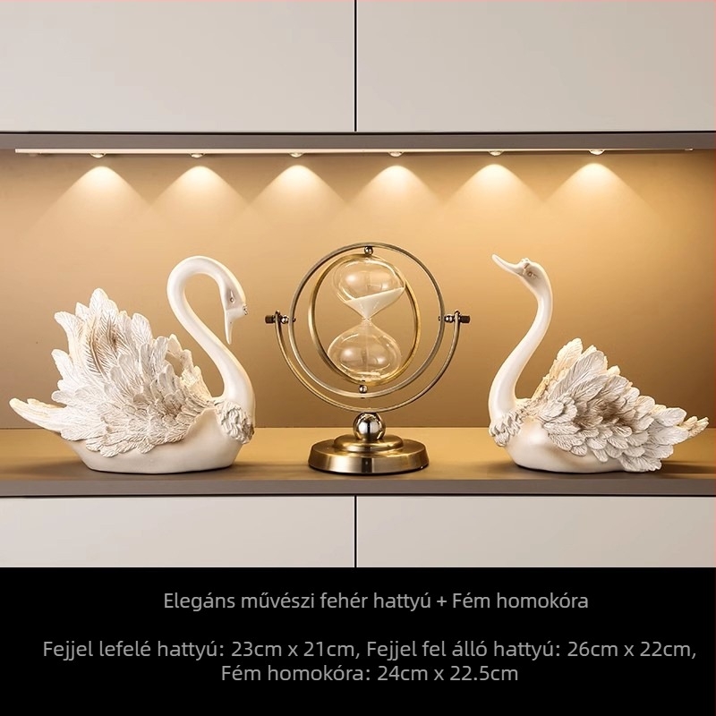 Hattyú alakú bor tároló dísz — gyanta, fényűző stílus