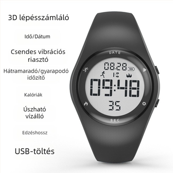 T5A Gyerekeknek Szóló Digitális Óra – Ébresztés, Krónográf, Naptár, Világidő, Lépésszámláló, 50 m vízálló
