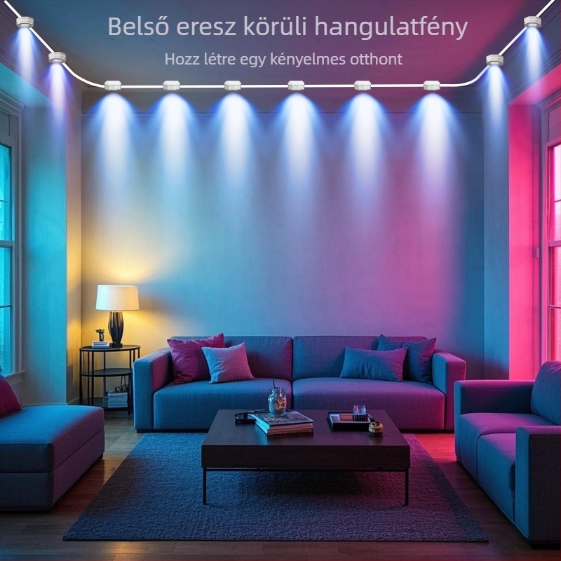 Beltéri LED fényfüzér SKS-JZ-51, 5V USB tápegység, 10x5050 LED, 120° fénysugár, 10W teljesítmény, Bluetooth alkalmazás + hangvezérlés