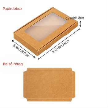 Ékszerek csomagoló doboza – összecsukható kraft papírdoboz, gravírozott nyomtatás, 300 gsm papír/karton.