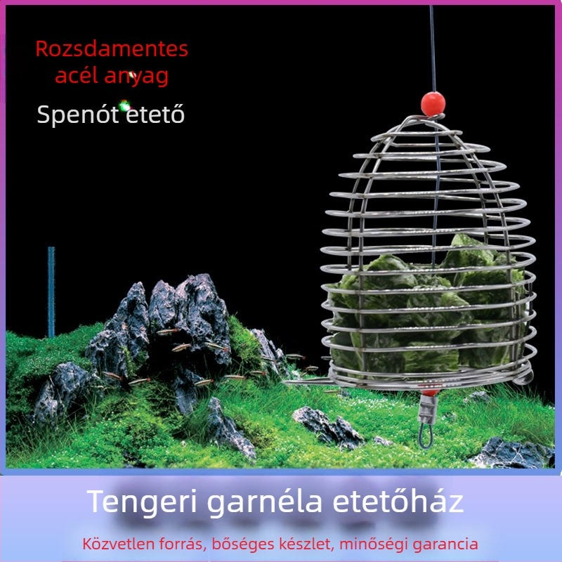 Rozsdamentes acél dísz garnéla etetőketrec akváriumhoz, Levana, Shandong eredet, 1 db