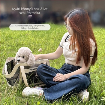 Macska bőrtáska, nyári légáteresztő dizájn, kapacitás 25 L; vállon vagy keresztben hordozható, elegáns és praktikus