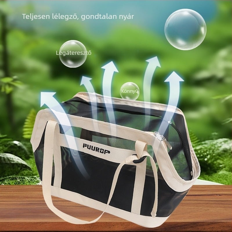 Macska bőrtáska, nyári légáteresztő dizájn, kapacitás 25 L; vállon vagy keresztben hordozható, elegáns és praktikus