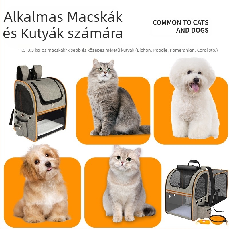 Freddy Oxford anyagú háziállat hátizsák, nagy kapacitású, lélegző és bővíthető, macskáknak és kutyáknak, Jiangsu eredet