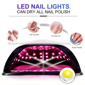 Körömlakk-lámpa 42 LED-del, négy időzítő móddal, nagy teljesítményű fényterápia (BM-12)