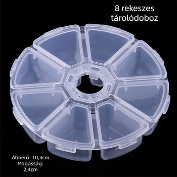 8 rekeszes, átlátszó horgászcsali doboz, műanyag (Brand: New York; Eredet: Kína; Anyag: Műanyag)
