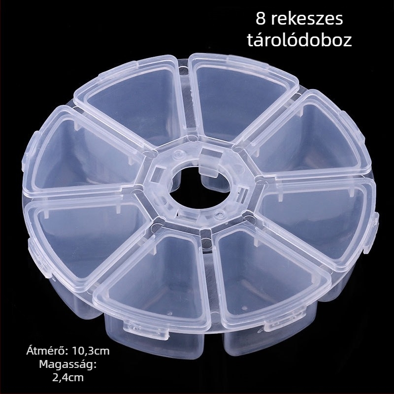 8 rekeszes, átlátszó horgászcsali doboz, műanyag (Brand: New York; Eredet: Kína; Anyag: Műanyag)