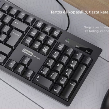 Lenovo vezetékes billentyűzet, 104 billentyű, ABS anyag, vízálló, asztali számítógépekhez