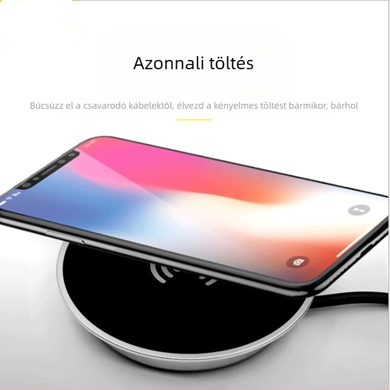 Asztali beépített vezeték nélküli töltő, 10W gyors töltés, USB interfész, bemeneti áram 1,5A, FCC/CE/ROHS tanúsítvány