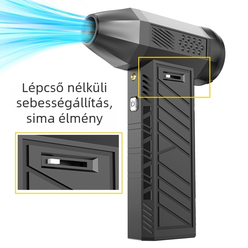 Mini porlasztó levegőfúvó a por eltávolításához, brushless motorral, vezeték nélküli kézi használathoz, ABS ház, nagy sebességű turbo