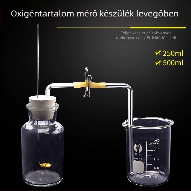 Oktatóeszköz a levegő oxigéntartalmának mérésére vörösfoszfor égésével