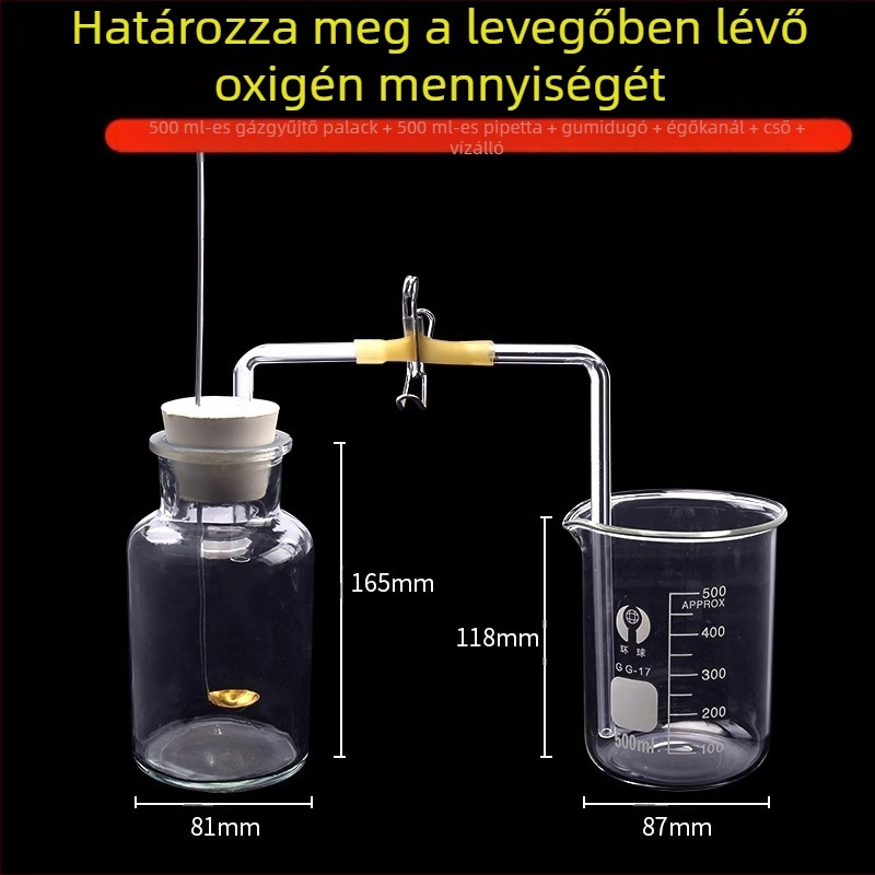 Oktatóeszköz a levegő oxigéntartalmának mérésére vörösfoszfor égésével