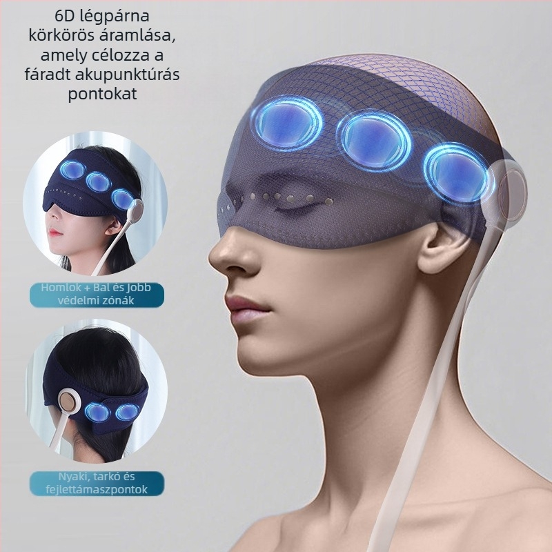 Fej- és szemmasszázs sisak légzsákkal, USB tápegység, 3 sebesség, modell GX-501