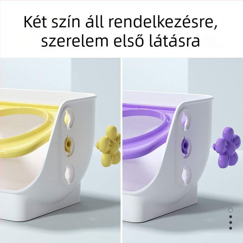 Megerősített, csöpögésmentes dupla macska tál etetésre és ivásra (ABS)