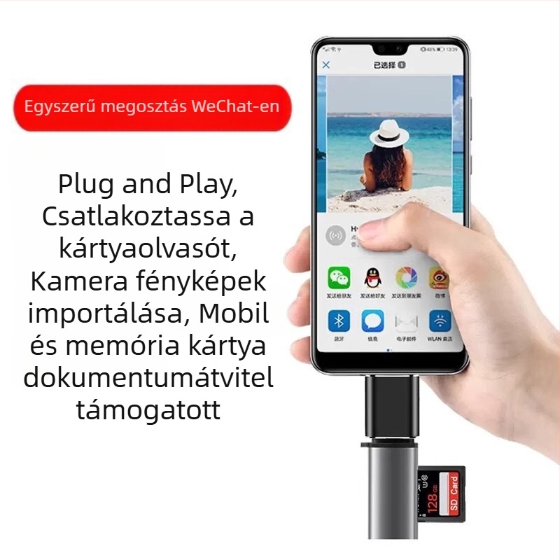 OTG USB 3.0 adapter iPhone 12/13/14-hez – USB meghajtó olvasása, mikrofon, egér és billentyűzet támogatás