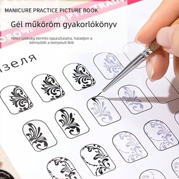 Nail Art gyakorlókönyv: Festett virágok másolása kezdőknek — 104 g, készlet eszközökkel a körömápoláshoz, Anyag: Egyéb, Hazai márka, általános közönség