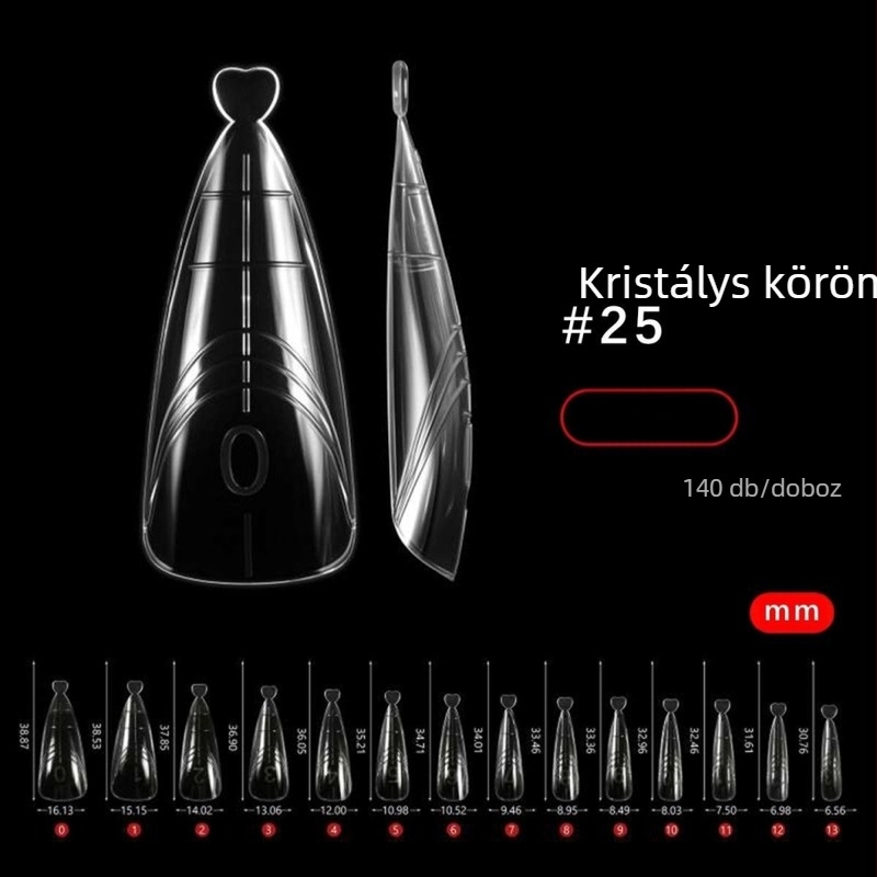 Beépített fogantyúval körömformakészlet - vízcsepp alakú, hegyes végű, Starry Sky mintázat, 140 darab