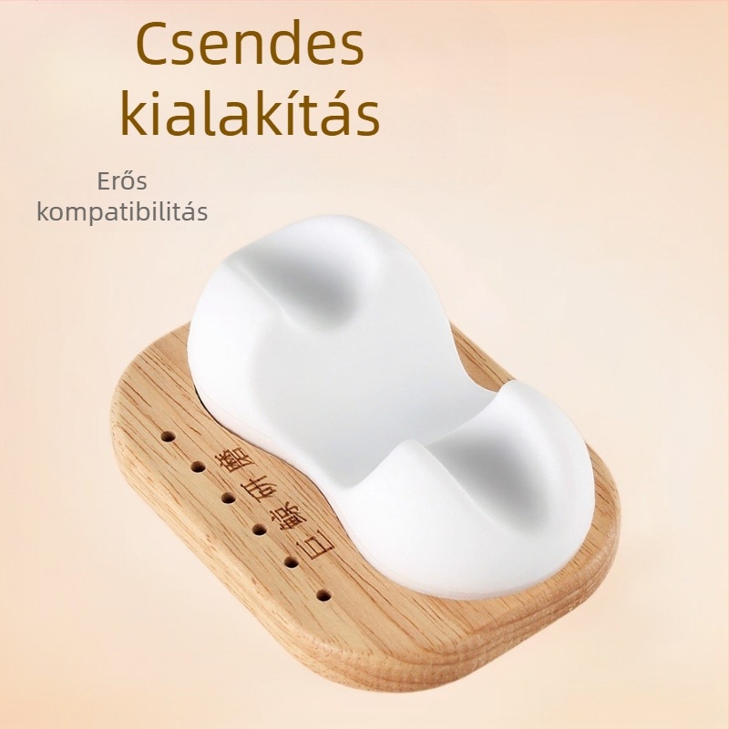 Köröm-művészeti tartó fa alap és szilikon felülettel a szerszámok tárolására — JJ