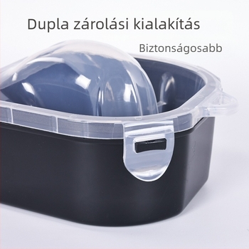 Manikűr kézáztató tál, műanyag, dupla rétegű szigeteléssel és záróval, 250 g nettó tömeg, Jinzixiu márka