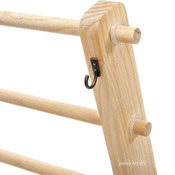 Fonal szalag tároló állvány – 4-szintes asztali szalagpolc, sokoldalú, anyag: fa/bambusz, stílus: egyszerű és modern