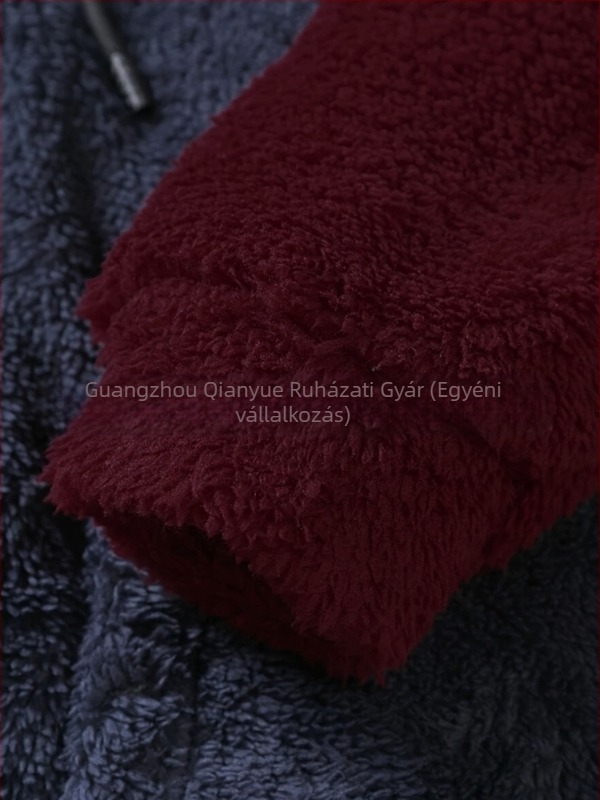 Férfi kapucnis pulóver, pulóver-stílus, fleece-belés, 100% poliészter, téli viselet