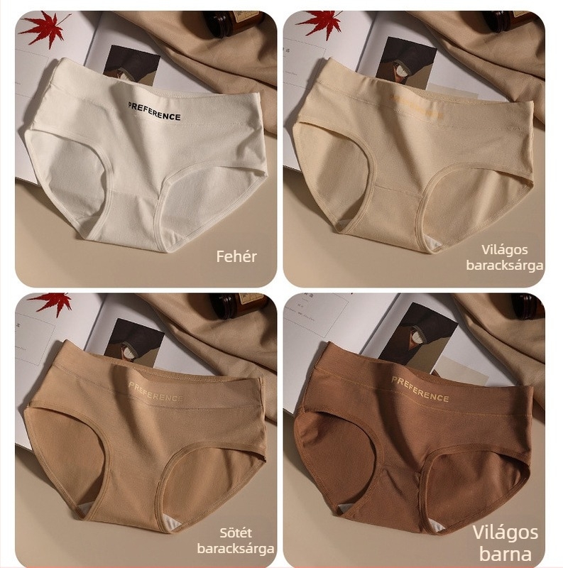Női pamut alsónemű, lélegző, gyorsan száradó, kötött anyag, középmagas derék, 95% pamut