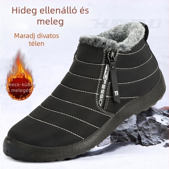 Téli hócsizma, casual stílus, pamut felsőrész, PU talp, csúszásmentes gumitalp