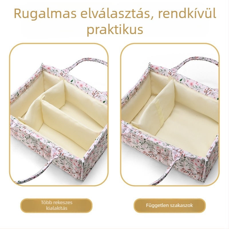 Anyasági táska virágmintával — velúr anyag, poliészter bélés, friss és édes stílus, rendkívül könnyű és tárolható