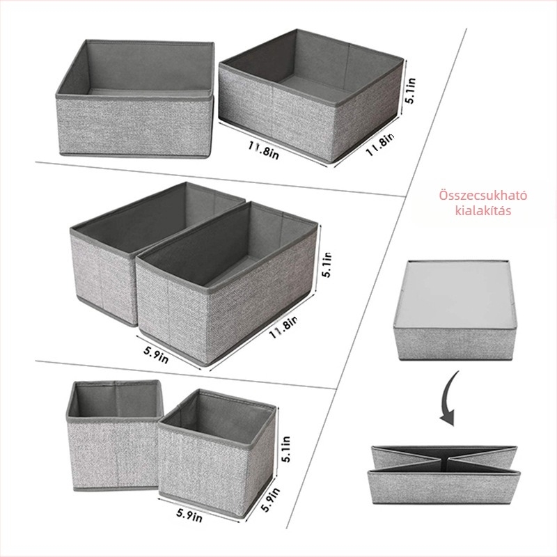 Alsóneműtartó doboz, összecsukható, fedél nélkül, 35 literes kapacitás