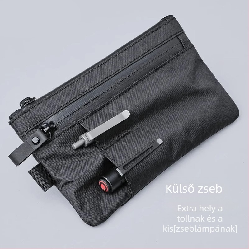 Uniszex többfunkciós eszköztároló táska integrált útlevél pénztárcával és kártyatartóval, egyhajtásos pénztárca, poliészter, összehajtható, mindennapi használatra