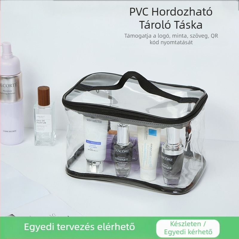 PVC kozmetikai táska, átlátszó és vízálló, kézi stílusú