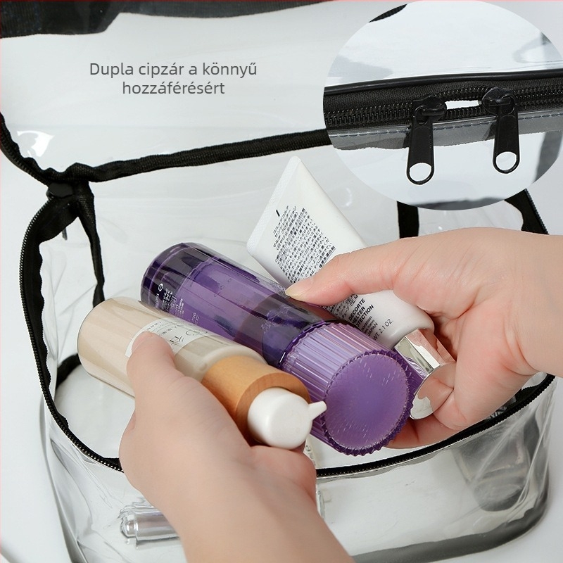PVC kozmetikai táska, átlátszó és vízálló, kézi stílusú