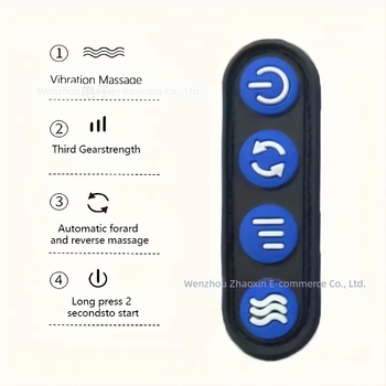U-formájú elektromos nyakmasszírozó párna, 2 masszázsfejjel, 3 fokozattal, melegítés és gyúrás funkcióval, újratölthető